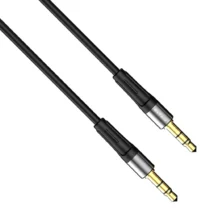 кабел за мобилен телефон Аудио кабел DeTech DE-13AUX 3.5mm жак М/М 1.0м Черен -