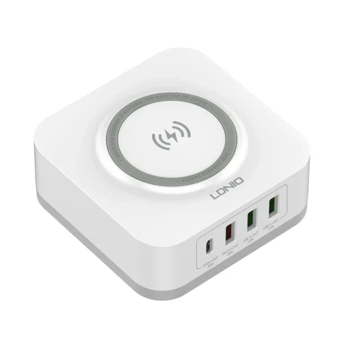 Зарядно за мобилен телефон Безжично зарядно устройство LDNIO 32W Qi 1 x Type-C F 3 x USB F PD QC PPS Бял -