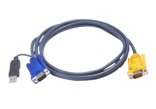 KVM кабел ATEN PC HDB and USB към 3in1 SPHD(Keyboard/Mouse/Video) Вграден PS/2 към USB конвертор 3