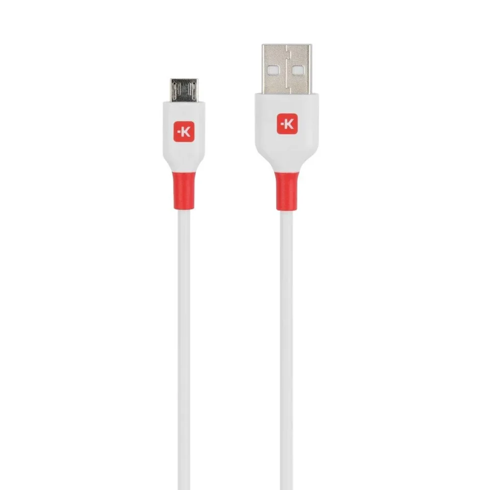 Кабел Skross micro-USB - USB-A 2.0 мъжко 1.2м Бял