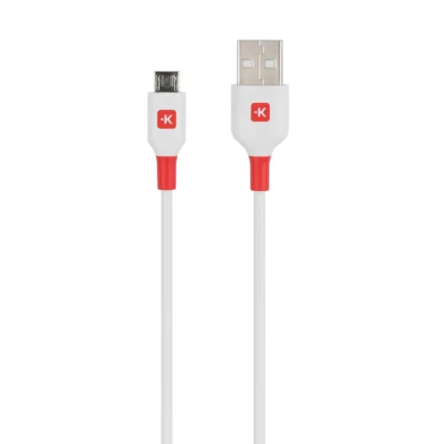 Кабел Skross micro-USB - USB-A 2.0 мъжко 1.2м Бял