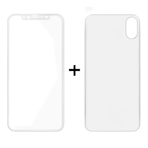 Защитни стъкла за мобилни телефони Стъклен протектор за дисплей и гръб Remax Caesar за iPhone X 0.3 mm Бял -