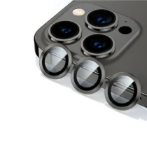 Протектори за мобилни телефони Стъклен протектор за камера DeTech за iPhone 15 Pro Max Черен -