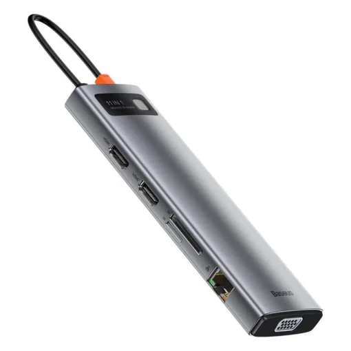 USB хъб Baseus Type-C 11 в 1 Metal Gleam Series CAHUB-CT0G тъмносив