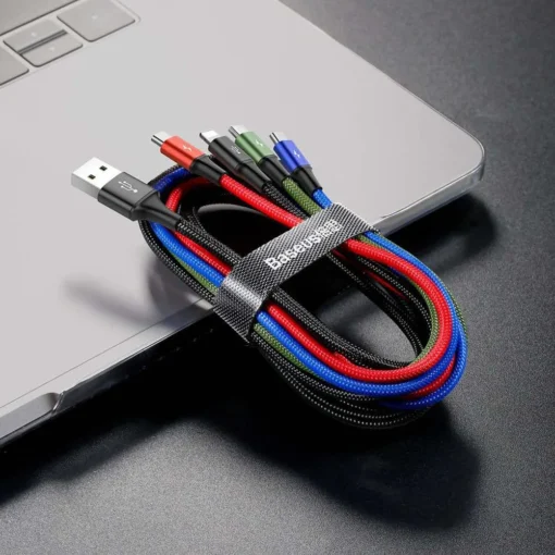 Кабел Baseus 4 в 1 USB-A към microUSB/Lightning/2xUSB Type-C