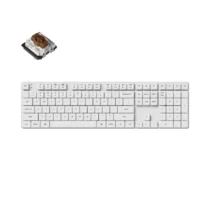 Геймърска механична клавиатура Keychron K5 Pro White QMK/VIA Full-Size Hot-Swappable Low-Profile Gateron Brown