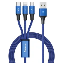 Кабел Baseus Rapid 3-in-1 USB Cable от USB-C към USB-C/Lightning/microUSB CAJS000003 1.2m