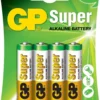 Алкална батерия GP SUPER LR6 AA 4 бр. в опаковка 1.5V GP15A