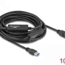 Кабел Delock USB-A мъжко - USB-B женско USB 3.2Gen1 10м Черен