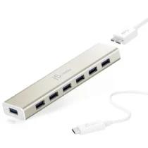 Хъб 7-портов J5 Create USB-C JCH377 USB 3.0 1:7 Бял