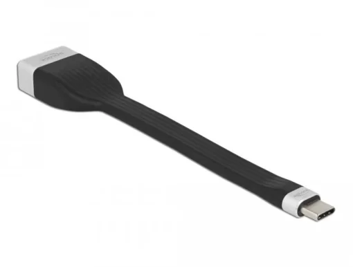 Кабел Delock Flat Ribbon USB-C мъжко - DisplayPort женско 4K 60 Hz 13.5 cm