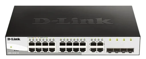 Суич D-Link DGS-1210-16/E 16-портов 10/100/1000 Gigabit Smart Switch including 4 Combo 1000BaseT/SFP управляем