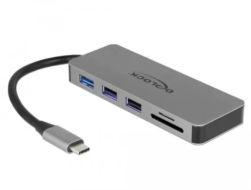 Докинг станция Delock USB-A USB-C HDMI SD Micro SD PD 4K Подсветка