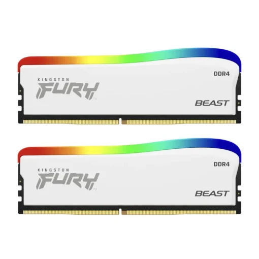 Памет за компютър Kingston FURY Beast White RGB 16GB(2x8GB) DDR4 PC4-25600 3200MHz CL16