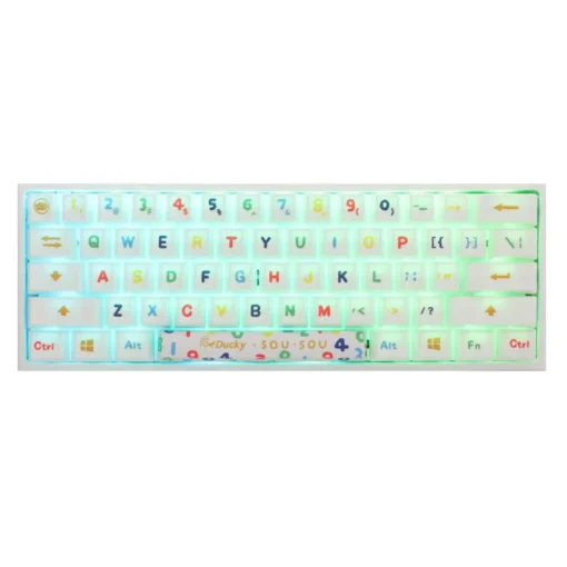Геймърска механична клавиатура Ducky x SOU SOU One 2 Mini White RGB Cherry MX