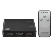 3 портов HDMI суич ACT AC7845 4K@60Hz USB Дистанционно Черен