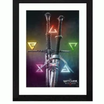 GBEYE THE WITCHER - Framed print "Signs and Swords" (30x40)