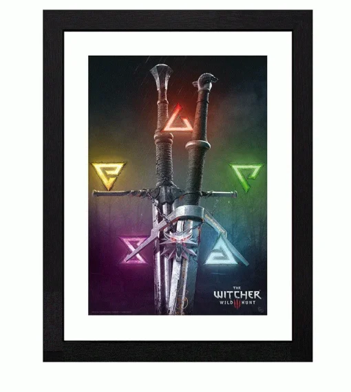 GBEYE THE WITCHER - Framed print "Signs and Swords" (30x40)