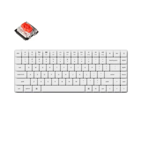 Геймърска механична клавиатура Keychron K3 Pro White QMK/VIA Hot-Swappable Gateron Low Profile Red Switch RGB