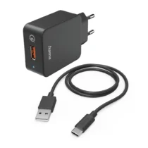 Мрежово зарядно HAMA 220V USB-C Qualcomm Quick Charge 19.5W Вкл. кабел