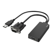 Конвертор HAMA VGA+USB мъжко - HDMI женско Full HD 1080p Черен