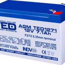 Оловна батерия TED ELECTRIC AGM 12V 7Ah 151/ 65/ 94 mm Терминал2