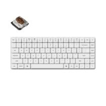 Геймърска механична клавиатура Keychron K3 Pro White QMK/VIA Hot-Swappable Gateron Low Profile Brown Switch RGB