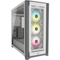 Кутия за компютър Corsair iCUE 5000X RGB Mid Tower Tempered Glass Бяла