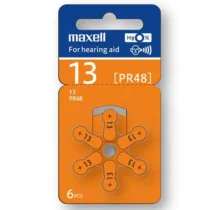 Батерия цинково въздушна MAXELL ZA13 6 бр. бутонни за слухов апарат в