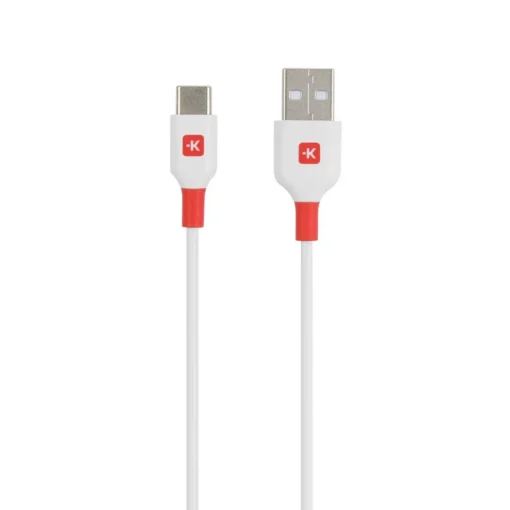 Кабел Skross USB-C - USB-A 2.0 мъжко 2.0м Бял