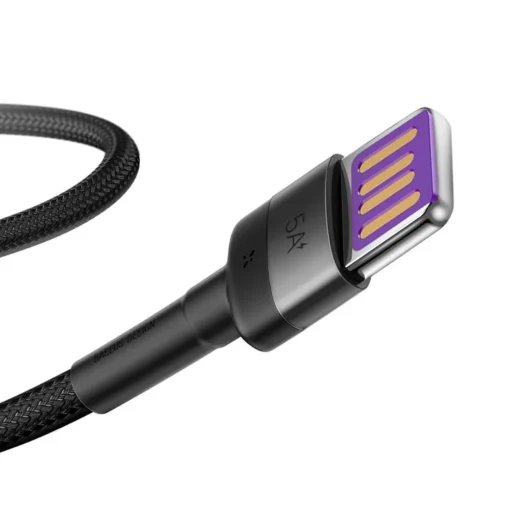 Кабел Baseus CATKLF-PG1 Cafule USB-А към USB-C с въжена оплетка и бързо зареждане 1м