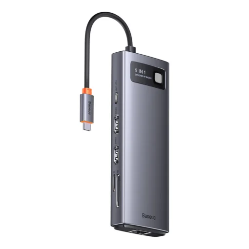 Мултифункционален хъб Baseus WKWG060013 USB-C Metal Gleam Series 9в1 –