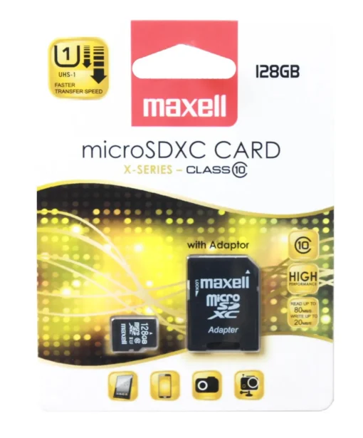 Карта памет Maxell micro SDXC 128GB Class 10 Адаптер