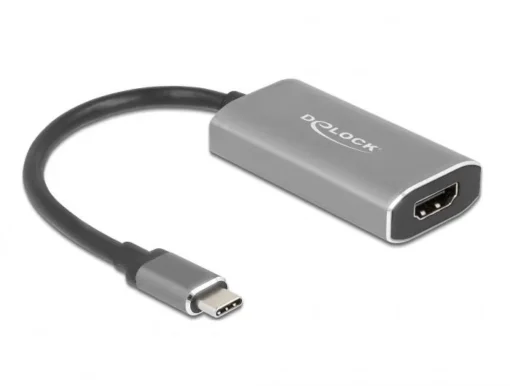 Адаптер Delock USB-C мъжко - HDMI женско Ultra HD 8K Сив