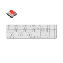 Геймърска механична клавиатура Keychron K5 Pro White QMK/VIA Full-Size Hot-Swappable Low-Profile Gateron Red Switches