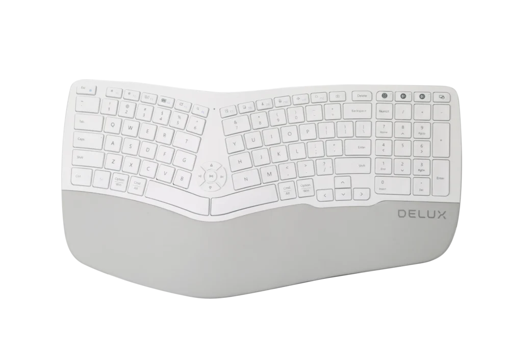 Клавиатура Delux GM902 безжична/Bluetooth бяла US Layout