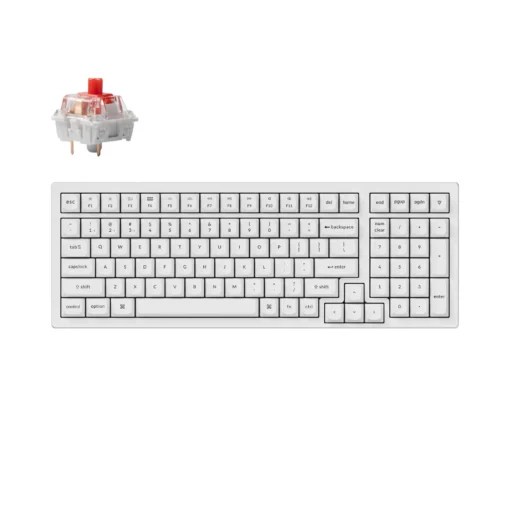 Геймърска Механична клавиатура Keychron K4 Pro White Hot-Swappable Full-Size K Pro Red Switch RGB