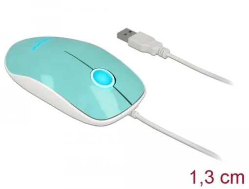 Мишка за компютър оптична DeLock USB-A Кабел 1.3 м USB 1200 dpi