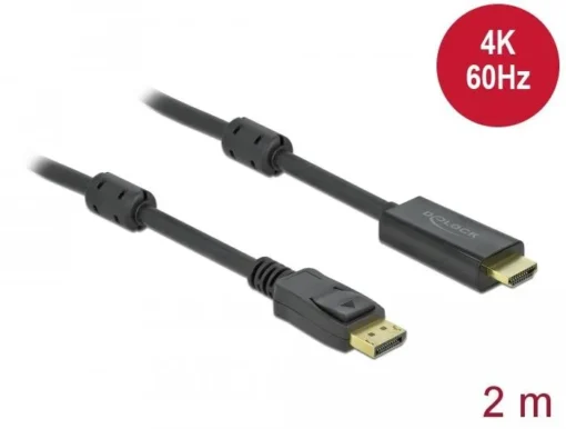 Кабел Delock DisplayPort мъжко – HDMI мъжко