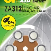 Батерия цинково въздушна GP ZA312 6 бр. бутонни за слухов апарат в