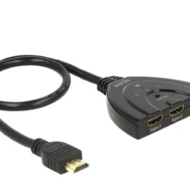 3 портов HDMI суич Delock 18600 4K 50 см. кабел Черен
