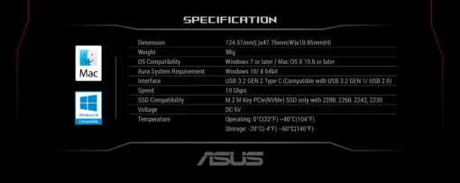 Чекмедже за SSD ASUS ROG Strix Arion Lite