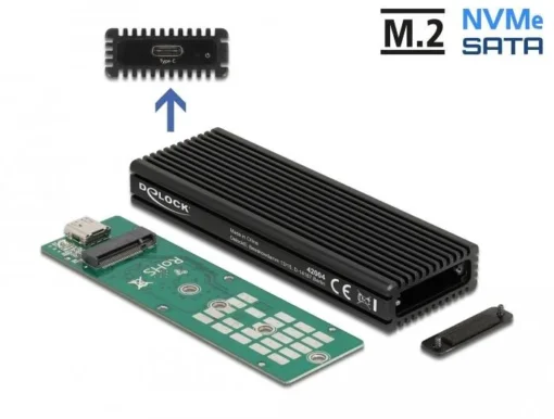 Външно чекмедже Delock за M.2 NVMe PCIe или SATA SSD