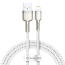 Кабел Baseus Cafule Metal Series USB-A към Lightning 1м CALJK-A02 - бял