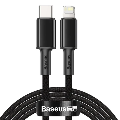 Кабел Baseus High Density USB Type-C към Lightning PD 20W 2м CATLGD-A01 - черен