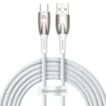 Кабел Baseus Glimmer Series USB-A - USB-C 100W 480Mbps 2м CADH000602 - бял