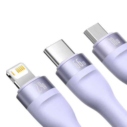 Кабел Baseus Flash Series II USB-A / USB-C / Lightning / micro USB 66W 480Mbps 1.2 м CASS040005 –
