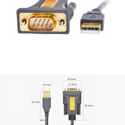 Кабел Ugreen USB-A към DB9 RS-232 1