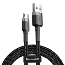 Кабел Baseus Cafule USB-A към Micro USB QC3.0 2.4A 1м CAMKLF-BG1 - черен/сив