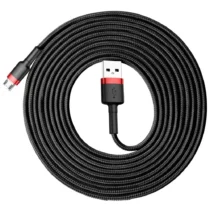 Кабел Baseus Cafule USB към micro USB 2A 3м CAMKLF-H91 - черен/червено